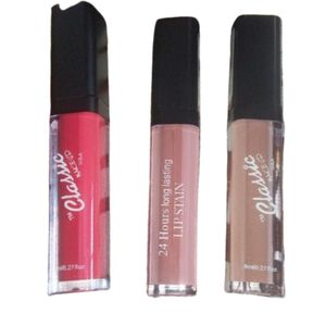 3 Set Of 24 Hours Long Lasting Lip Gloss, Fabulous,Sand, Clay( Classic Makeup U.S.A) 3 Pieces