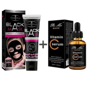 Black Facial Mask - 120ml + Pei Mei Vitamin C Serum - 30ml(Whitening&Rejuvenating System)