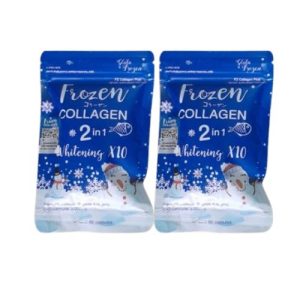 Gluta FROZEN COLLAGEN 2 IN 1 WHITEN X10 - 60 Capsules X2 SACHETS