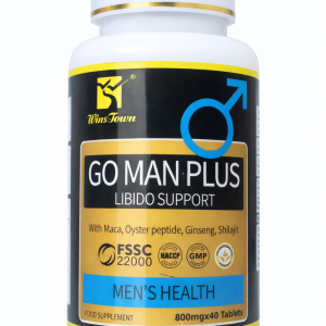Go Man Plus Libido Support - 800mg x 40 Tablets - Men’s Health & Stamina Supplement - With Maca, Ginseng & Shilajit